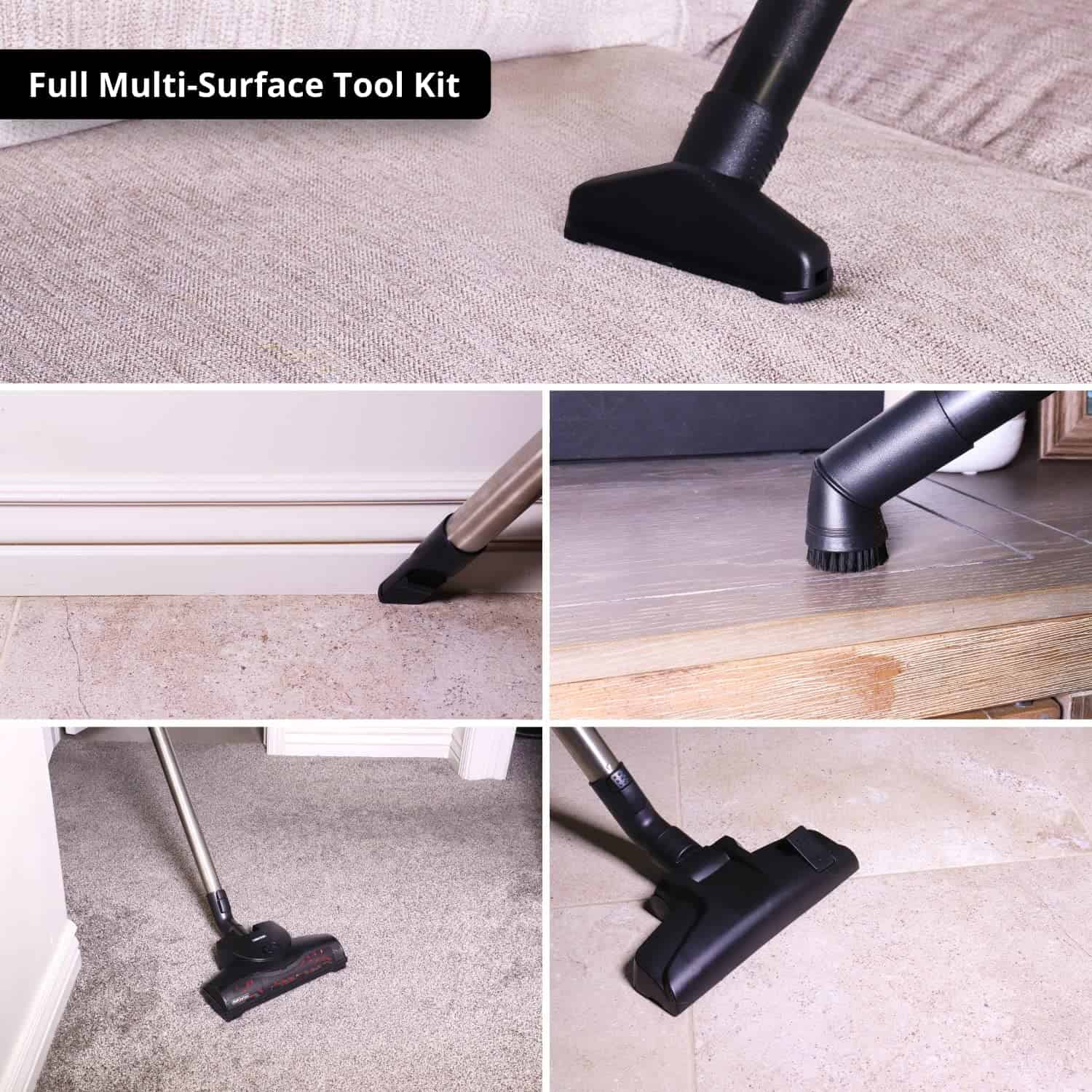 Prolux Tritan Bagged Canister Vacuum Cleaner with HEPA Filtration and Complete Home Care Tool Kit, Tritan White - Image 9
