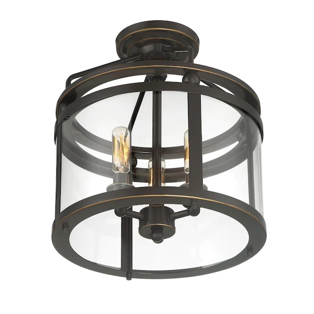 Quoizel Norfolk 3-Light 11.87-in Oil Rubbed Bronze Semi-flush Mount Light - Image 3