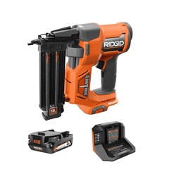 RIDGID R09891K 18V Brushless Cordless 18-Gauge 2-1/8 in. Brad Nailer with CLEAN DRIVE Technology with 2.0 Ah Battery and Charger