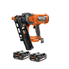 RIDGID R09894B-AC8400802P 18V Lithium-Ion Brushless Cordless 21° 3-1/2 in. Framing Nailer with 18V Compact Lithium-Ion 2.0 Ah Battery 2-Pack