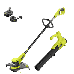 RYOBI P20151VNM ONE+ 18V Cordless Battery String Trimmer and Blower Combo Kit (2-Tools) with 4.0 Ah Battery and Charger