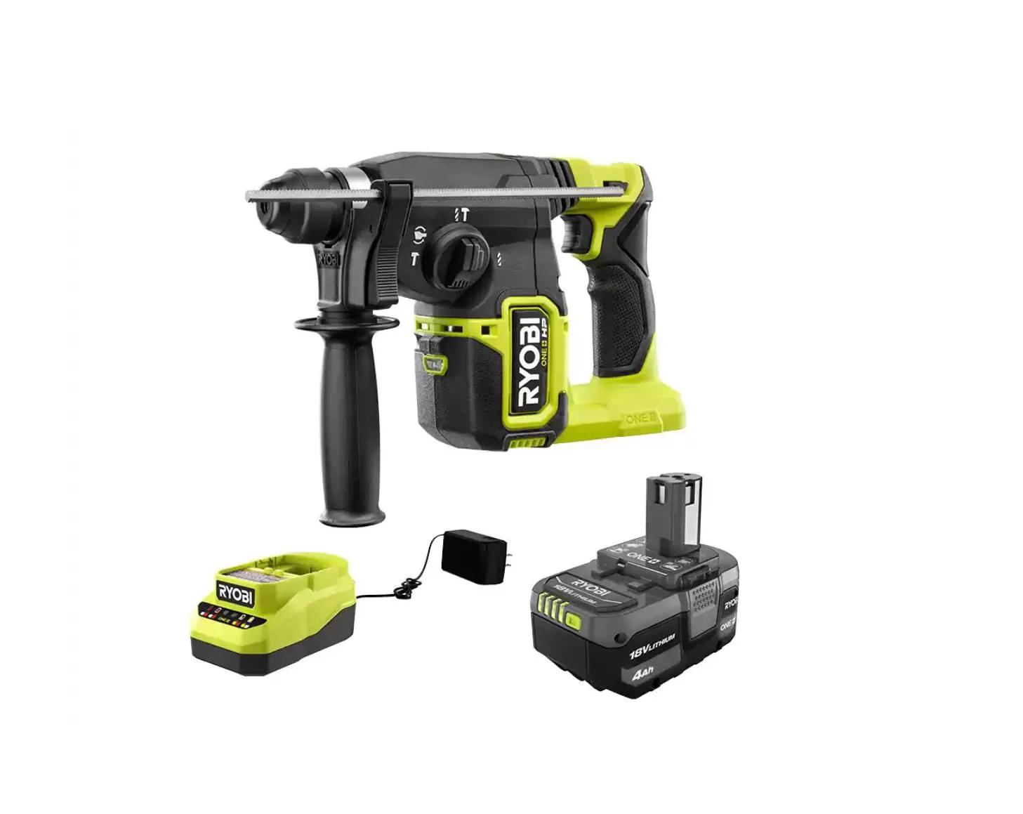 RYOBI P223K1 ONE+ HP 18V Brushless Cordless 1 in. SDS Plus Rotary Hammer Kit with (1) 4.0 Ah Battery and Charger