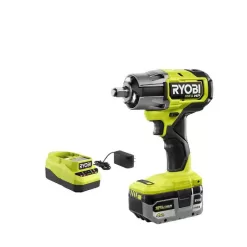 RYOBI P262K1 ONE+ HP 18V Brushless Cordless 4-Mode 1/2 in. Impact Wrench Kit w/ 4.0 Ah HIGH PERFORMANCE Lithium-Ion Battery & Charger