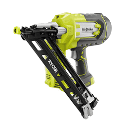 RYOBI P330 ONE+ 18V Lithium-Ion Cordless AirStrike 15-Gauge Angled Finish Nailer (Tool Only) with Sample Nails