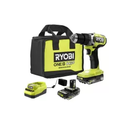 RYOBI PBLDD01K ONE+ HP 18V Brushless Cordless 1/2 in. Drill/Driver Kit with (2) 2.0 Ah HIGH PERFORMANCE Batteries, Charger, and Bag