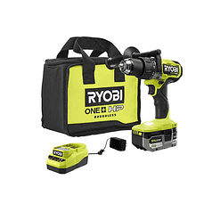 RYOBI PBLHM101K ONE+ HP 18V Brushless Cordless 1/2 in. Hammer Drill Kit with (1) 4.0 Ah High Performance Battery, Charger, and Tool Bag