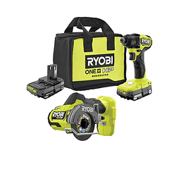 RYOBI PSBID01K-PSBCS02B ONE+ HP 18V Brushless Cordless Compact 1/4 in. Impact Driver and Cut-Off Tool, (2) 1.5 Ah Batteries, Charger, and Bag