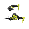 RYOBI PSBRS01B-PSBCS02B ONE+ HP 18V Brushless Cordless Compact 2-Tool Combo Kit with One-Handed Reciprocating Saw and Cut-Off Tool (Tools Only)
