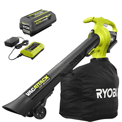 RYOBI RY40451 40V Vac Attack Cordless Leaf Vacuum/Mulcher with 5.0 Ah Battery and Charger