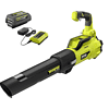 RYOBI RY40470VNM 40V Brushless 125 MPH 550 CFM Cordless Battery Whisper Series Jet Fan Blower with 4.0 Ah Battery and Charger