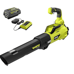RYOBI RY40470VNM 40V Brushless 125 MPH 550 CFM Cordless Battery Whisper Series Jet Fan Blower with 4.0 Ah Battery and Charger
