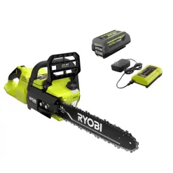 RYOBI RY405100 40V HP Brushless 14 in. Electric Cordless Chainsaw with 4.0 Ah Battery and Charger