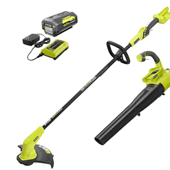 RYOBI RY40930 40V Cordless Battery String Trimmer and Jet Fan Blower Combo Kit (2-Tools) with 4.0 Ah Battery and Charger