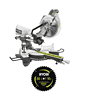 RYOBI TSS103-A181002 15 Amp 10 in. Corded Sliding Compound Miter Saw with 10 in. 40 Carbide Teeth Thin Kerf Miter Saw Blade