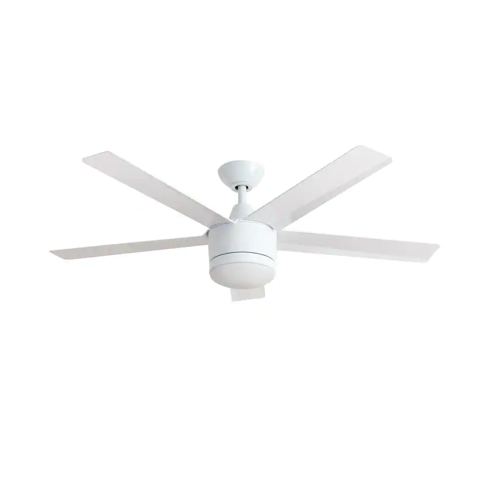 Home Decorators Collection SW1422WH Merwry 52 in. Integrated LED Indoor White Ceiling Fan with Light Kit and Remote Control