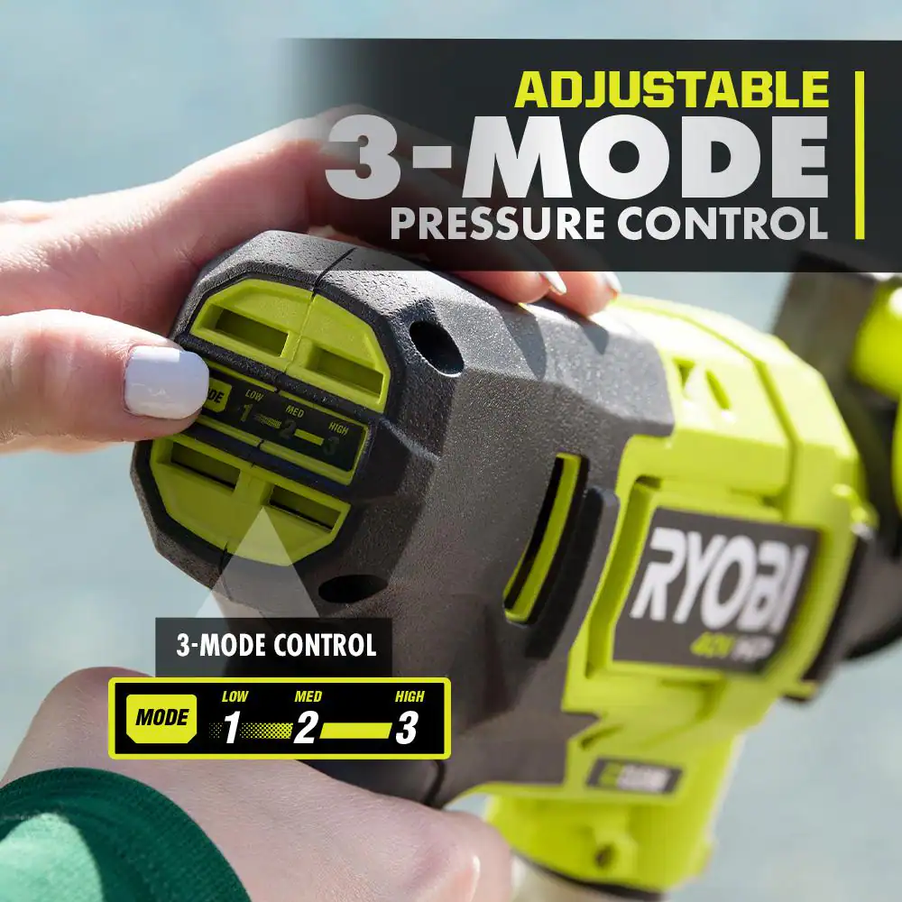 RYOBI RY124052KVNM 40-Volt HP Brushless EZClean 600 PSI 0.7 GPM Cold Water Power Cleaner with 2.0 Ah Battery and Charger