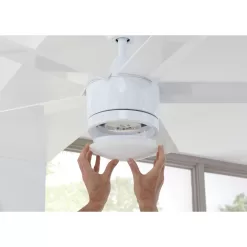 Home Decorators Collection SW1422WH Merwry 52 in. Integrated LED Indoor White Ceiling Fan with Light Kit and Remote Control