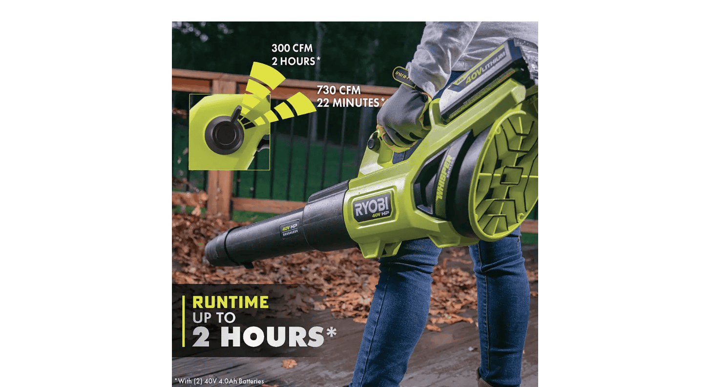 RYOBI RY404100VNM 40V HP Brushless Whisper Series 190 MPH 730 CFM