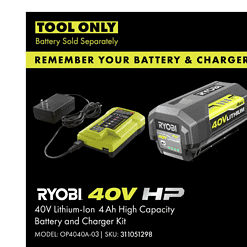 RYOBI RY40408BTLVNM 40V 110 MPH 525 CFM Cordless Battery Variable-Speed Jet Fan Leaf Blower (Tool-Only)