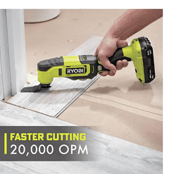 RYOBI PCL1600K2 ONE+ 18V Cordless 6-Tool Combo Kit with 1.5 Ah Battery, 4.0 Ah Battery, and Charger