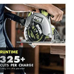 RYOBI PBLCS300K1 ONE+ HP 18V Brushless Cordless 7-1/4 in. Circular Saw Kit with 4.0 Ah HIGH PERFORMANCE Battery and Charger