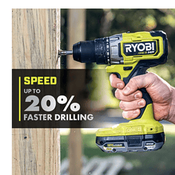 RYOBI PBLCK01K ONE+ HP 18V Brushless Cordless 1/2 in. Drill/Driver and Impact Driver Kit w/(2) 2.0 Ah Batteries, Charger, and Bag