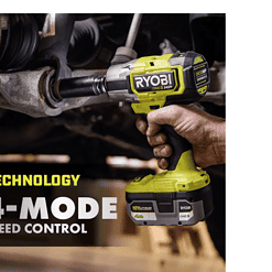 RYOBI P262K1 ONE+ HP 18V Brushless Cordless 4-Mode 1/2 in. Impact Wrench Kit w/ 4.0 Ah HIGH PERFORMANCE Lithium-Ion Battery & Charger