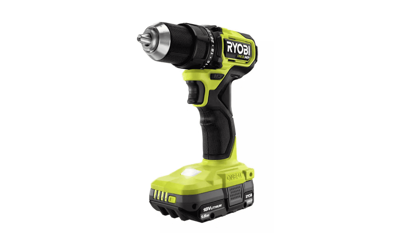 RYOBI PSBDD01K-A989504 ONE+ HP 18V Brushless Cordless Compact 1/2 in. Drill/Driver Kit with (2) 1.5 Ah Batteries, Charger, Bag, & 95PC Bit Set