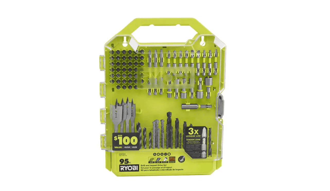 RYOBI PSBDD01K-A989504 ONE+ HP 18V Brushless Cordless Compact 1/2 in. Drill/Driver Kit with (2) 1.5 Ah Batteries, Charger, Bag, & 95PC Bit Set