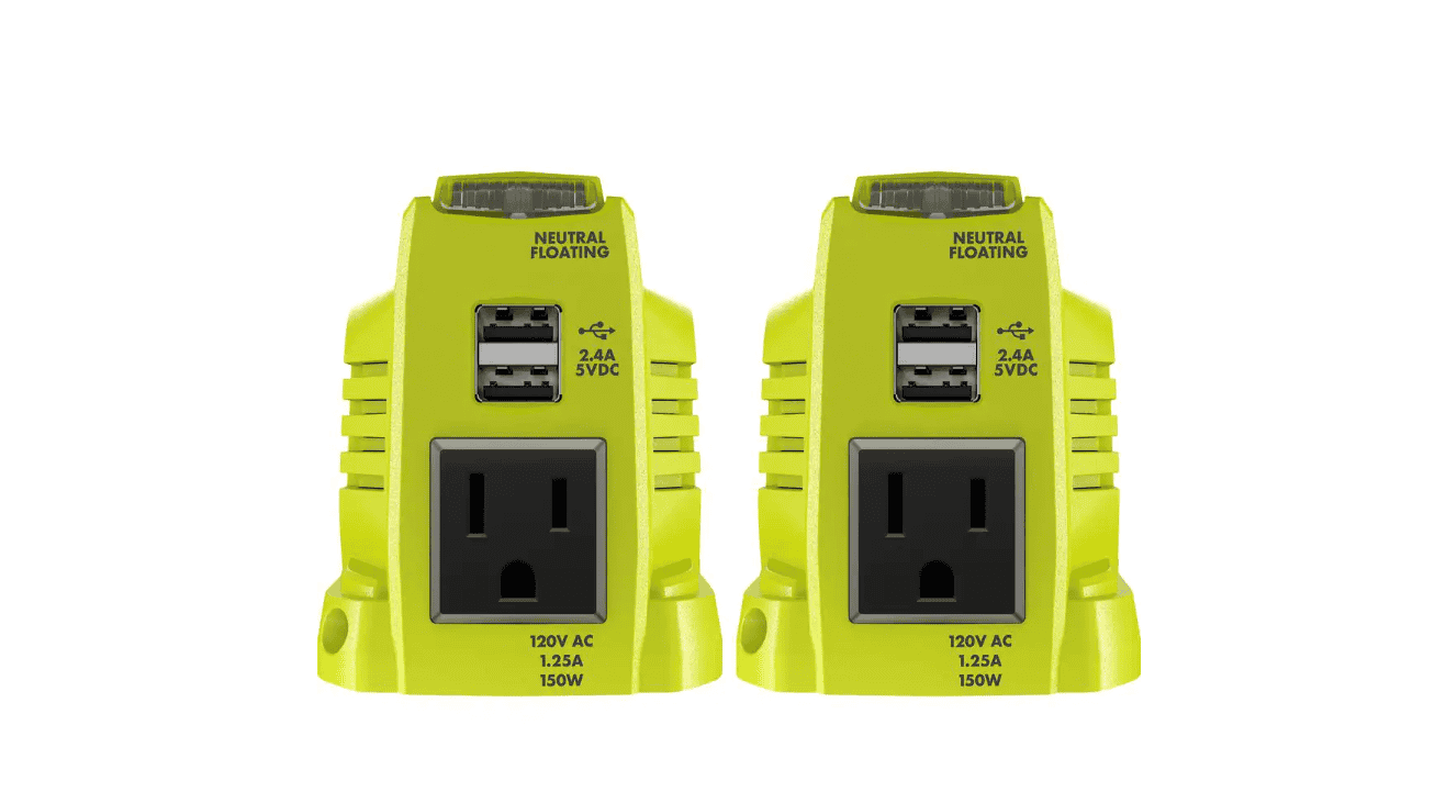 RYOBI RYi150BG-CMB1 (2) 150-Watt Battery Powered Inverter for ONE+ 18V Battery