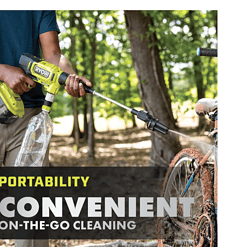 RYOBI RY121852KVNM ONE+ HP 18V Brushless EZClean 600 PSI 0.7 GPM Cordless Cold Water Power Cleaner with 4.0 Ah Battery and Charger
