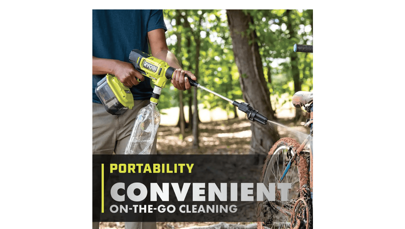 RYOBI RY121852KVNM ONE+ HP 18V Brushless EZClean 600 PSI 0.7 GPM Cordless Cold Water Power Cleaner with 4.0 Ah Battery and Charger