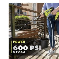 RYOBI RY121852KVNM ONE+ HP 18V Brushless EZClean 600 PSI 0.7 GPM Cordless Cold Water Power Cleaner with 4.0 Ah Battery and Charger