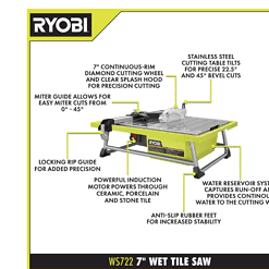 RYOBI WS722 7 in. 4.8 Amp Tabletop Tile Saw