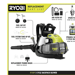 RYOBI RY38BP 175 MPH 760 CFM 38cc Gas Backpack Leaf Blower