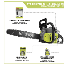RYOBI RY3716 16 in. 37cc 2-Cycle Gas Chainsaw with Heavy-Duty Case