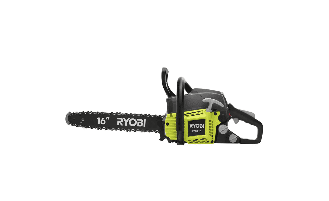 RYOBI RY3716 16 in. 37cc 2-Cycle Gas Chainsaw with Heavy-Duty Case