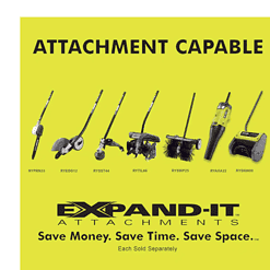 RYOBI RY40226 40V Expand-It Cordless Battery Attachment Capable Trimmer Power Head with 4.0 Ah Battery and Charger
