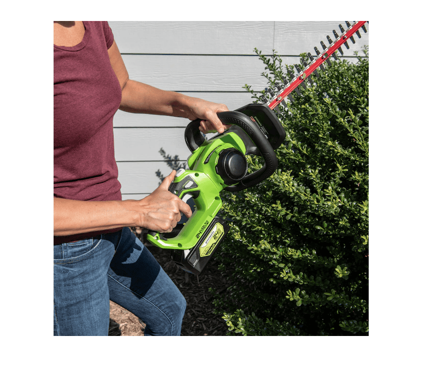 Greenworks HT24B414 24-Volt 22-in Dual Cordless Electric Hedge Trimmer (Battery & Charger Included) - Image 8