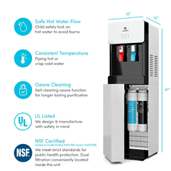Avalon Self-Cleaning Touchless Bottle-Less Water Cooler Dispenser with Hot/Cold Water, Child Lock, NSF/UL/ENERGY STAR, White