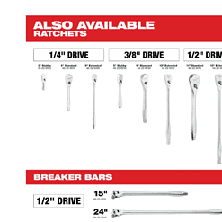 Milwaukee 48-22-9008 3/8 in. Drive SAE/Metric Ratchet and Socket Mechanics Tool Set (56-Piece)