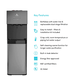 Avalon A5BLK Self Cleaning Bottleless Water Cooler Dispenser, UL/NSF/Energy Star, Black Stainless Steel