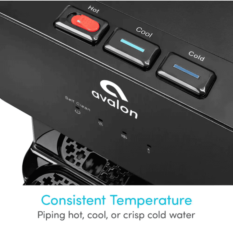Avalon A5BLK Self Cleaning Bottleless Water Cooler Dispenser, UL/NSF/Energy Star, Black Stainless Steel