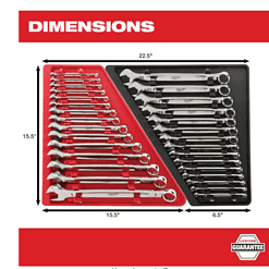 Milwaukee 48-22-9415 Combination SAE and 48-22-9515 Metric Wrench Mechanics Tool Set (30-Piece)