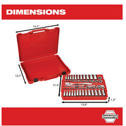 Milwaukee 48-22-9008 3/8 in. Drive SAE/Metric Ratchet and Socket Mechanics Tool Set (56-Piece)