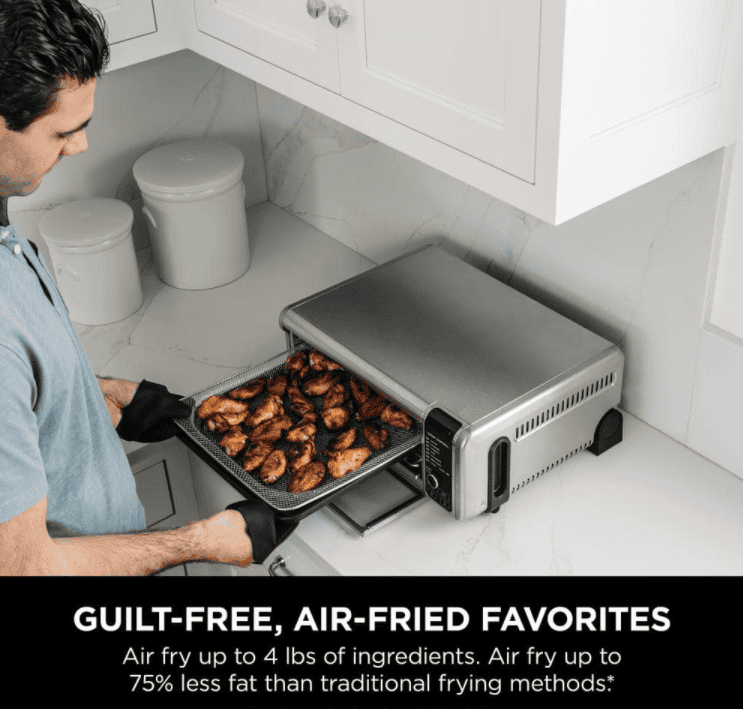 NINJA SP101 Stainless Steel Foodi Digital Air Fry Oven, Convection Oven, Toaster, Air Fryer, Flip-Away for Storage