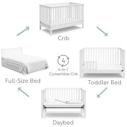 Storkcraft Hillcrest 4-in-1 Convertible Crib-White
