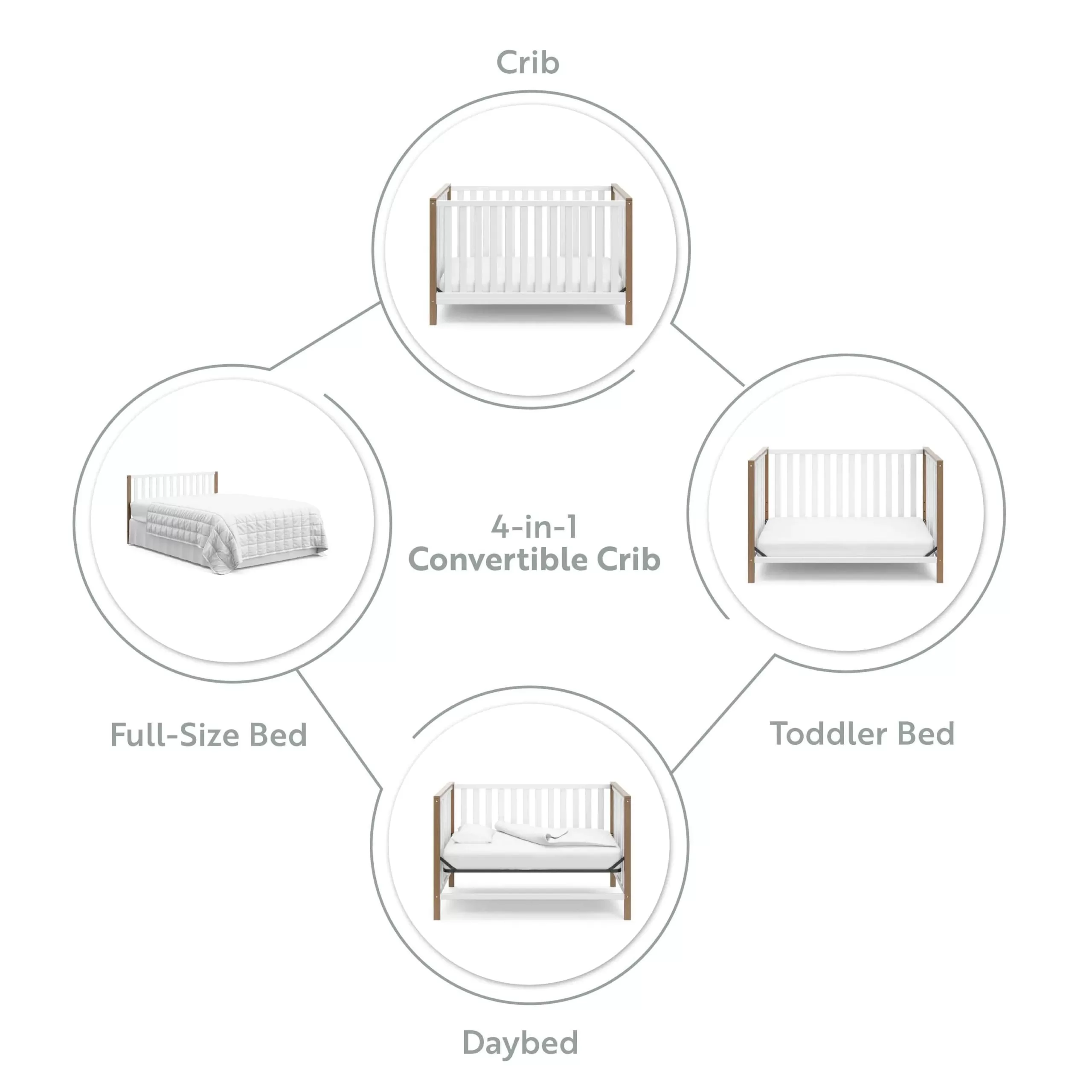 Storkcraft Modern Pacific Vintage Driftwood 4-in-1 Convertible Crib