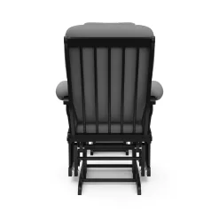 Storkcraft Tuscany Gray Cushion Black Glider and Ottoman Set