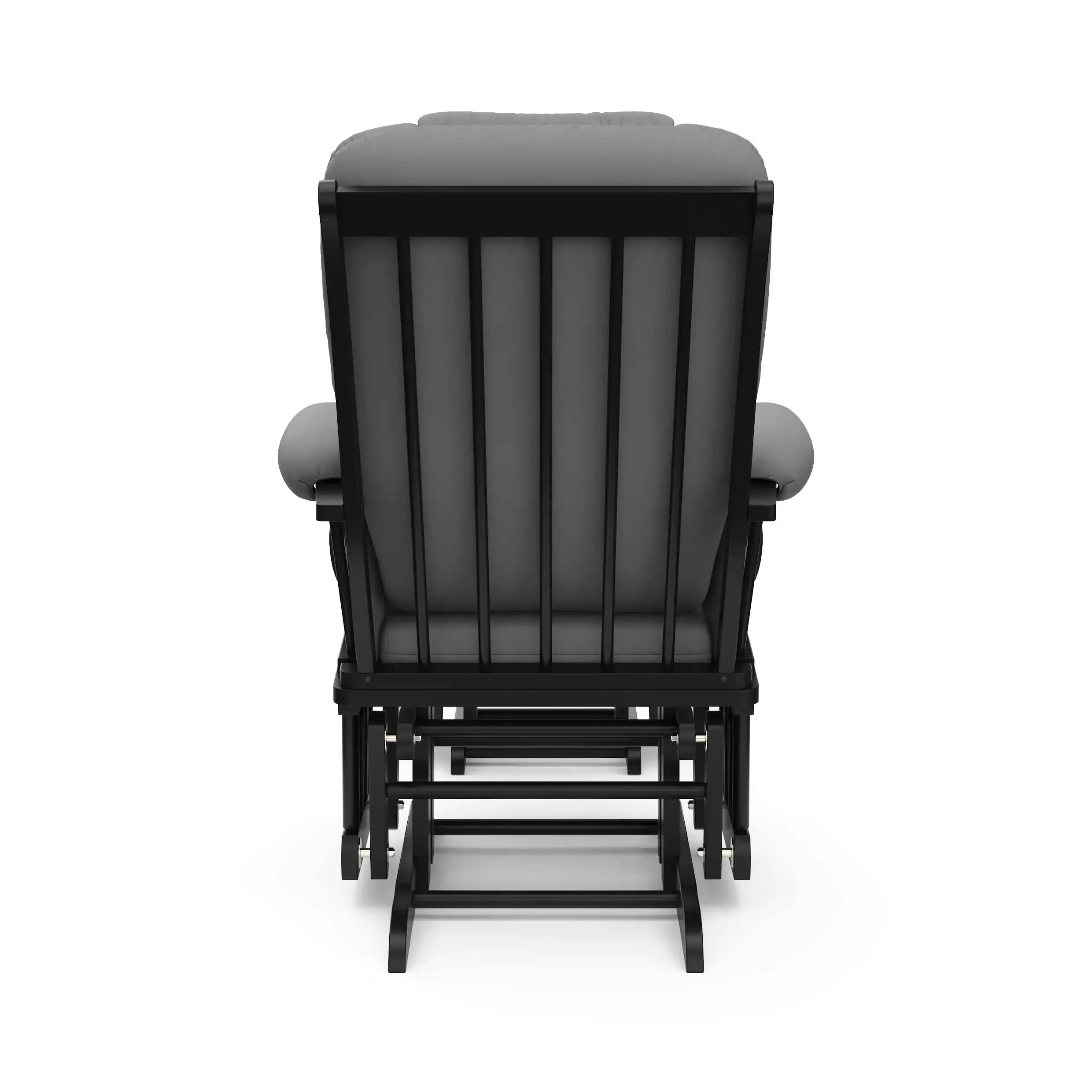 Storkcraft Tuscany Gray Cushion Black Glider and Ottoman Set